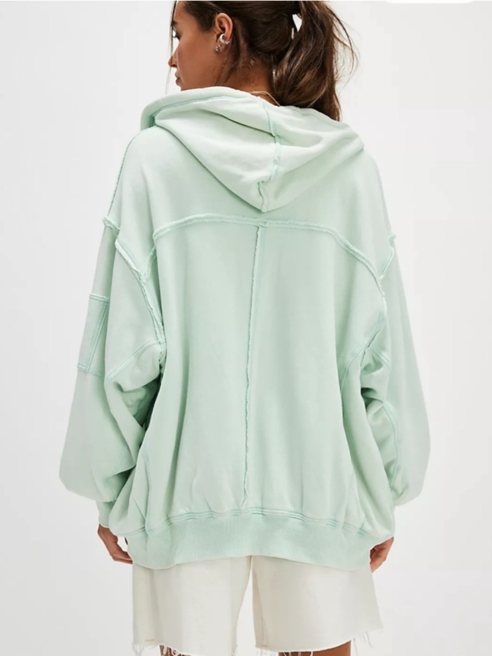 Free People/We The Free By Your Side Lined Hoodie Oversized Zip Jacket - L - Picture 3 of 9
